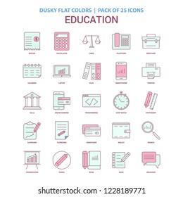 Education icon Dusky Flat color - Vintage 25 Icon Pack