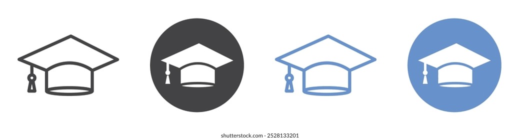 Education icon Flat art in black and white isolated