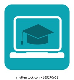 Education icon. Flat vector illustration for e-learning and online education. Vector Illustration