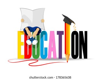 Education Icon With Full Color Vector