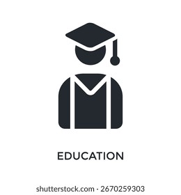 Estilo de glifo de icono de Educación. Ilustración vectorial Para El Diseño gráfico