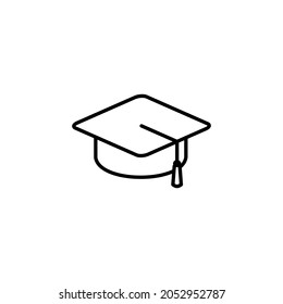 Education icon. Graduation cap symbol