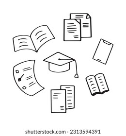 Education icon hand drawn element