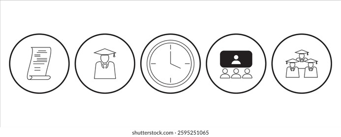 Education icon in line and flat style