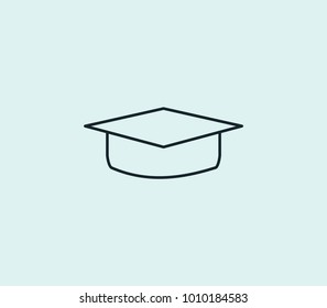 Education icon line isolated on clean background. Graduate hat concept drawing icon line in modern style. Vector illustration for your web site mobile logo app UI design.