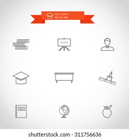 Education icon line set