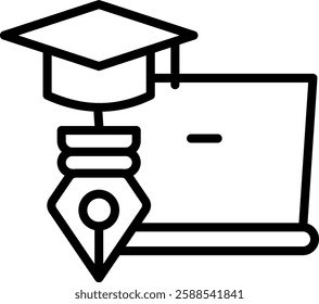 Education Icon Line Vector Illustration