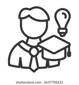 Education Icon Lineal Style Vector Illustration