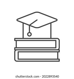 Icono de educación en estilo lineal aislado en fondo blanco
