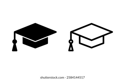 Education icon logo design. Graduation cap sign and symbol. Graduate. Students cap