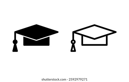 Education icon logo design. Graduation cap sign and symbol. Graduate. Students cap