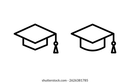 Education icon logo design. Graduation cap sign and symbol. Graduate. Students cap