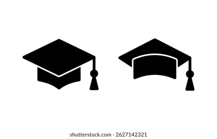 Education icon logo design. Graduation cap sign and symbol. Graduate. Students cap
