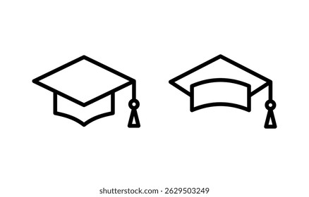Education icon logo design. Graduation cap sign and symbol. Graduate. Students cap