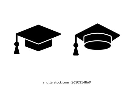 Education icon logo design. Graduation cap sign and symbol. Graduate. Students cap