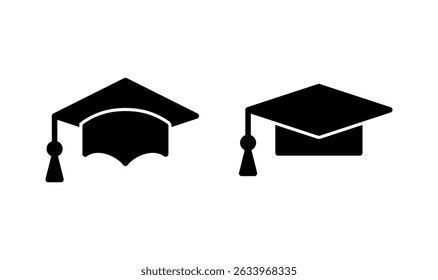 Education icon logo design. Graduation cap sign and symbol. Graduate. Students cap