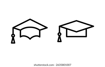 Education icon logo design. Graduation cap sign and symbol. Graduate. Students cap