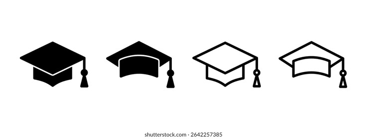 Education icon logo design. Graduation cap sign and symbol. Graduate. Students cap