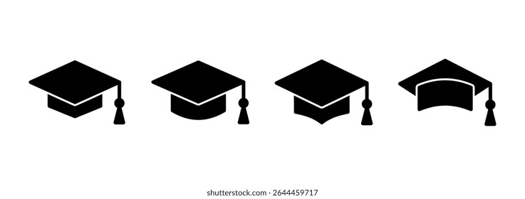 Education icon logo design. Graduation cap sign and symbol. Graduate. Students cap