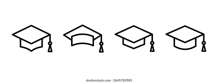Education icon logo design. Graduation cap sign and symbol. Graduate. Students cap