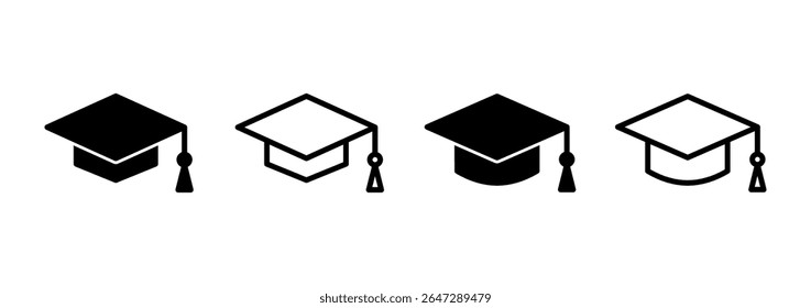 Education icon logo design. Graduation cap sign and symbol. Graduate. Students cap
