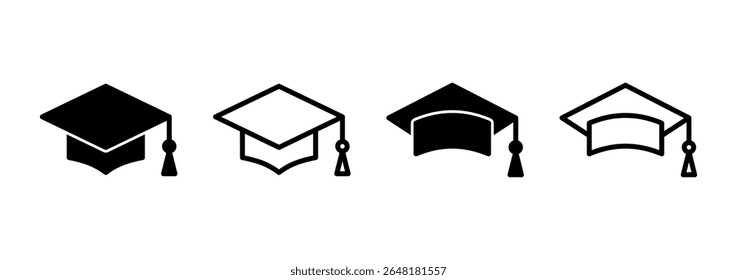 Education icon logo design. Graduation cap sign and symbol. Graduate. Students cap