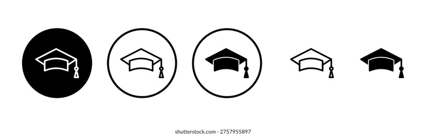 Education icon logo design. Graduation cap sign and symbol. Graduate. Students cap