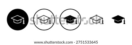 Education icon logo design. Graduation cap sign and symbol. Graduate. Students cap