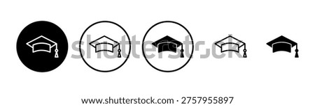 Education icon logo design. Graduation cap sign and symbol. Graduate. Students cap