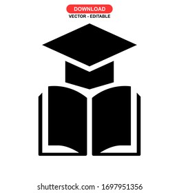 education icon or logo isolated sign symbol vector illustration - high quality black style vector icons
