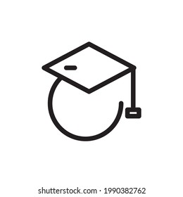 education icon or logo vector illustration of isolated sign symbol, vector illustration with high quality black outline.