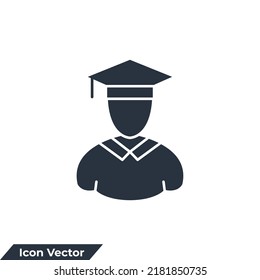 education icon logo vector illustration. people with graduation cap symbol template for graphic and web design collection