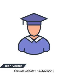 education icon logo vector illustration. people with graduation cap symbol template for graphic and web design collection