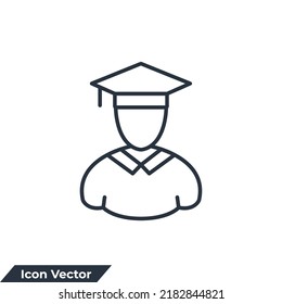 education icon logo vector illustration. people with graduation cap symbol template for graphic and web design collection