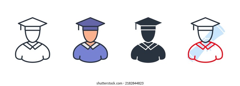 education icon logo vector illustration. people with graduation cap symbol template for graphic and web design collection