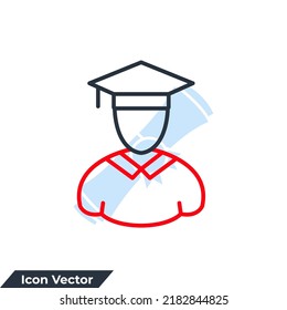 education icon logo vector illustration. people with graduation cap symbol template for graphic and web design collection