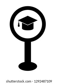 education icon and map pin. logo concept. Designed for your web site design, logo, app, UI