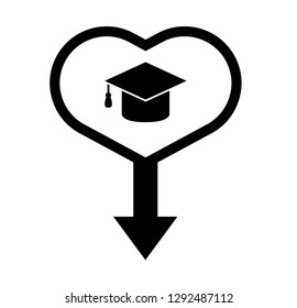 education icon and map pin. logo concept. Designed for your web site design, logo, app, UI