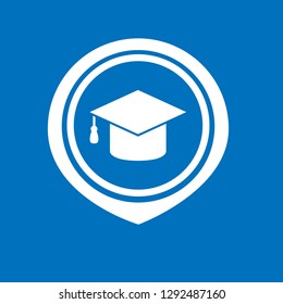 education icon and map pin. logo concept. Designed for your web site design, logo, app, UI