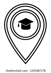 education icon and map pin. logo concept. Designed for your web site design, logo, app, UI