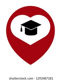 education icon and map pin. logo concept. Designed for your web site design, logo, app, UI