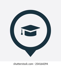 education icon map pin on white background 