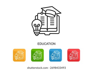 Education Icon Multi Color Vector Illustration