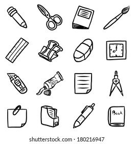 education icon or object set / cartoon vector and illustration, hand drawn style, isolated on white background.
