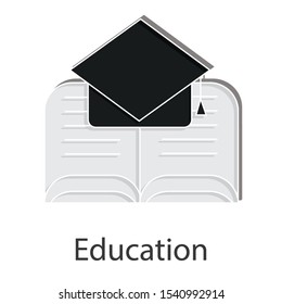 Education icon on white background. Creative idea design use for your project. Flat vector illustration for web page, template, brochure or mobile app. 