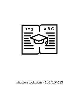 Education icon- open the book with education cap vector illustration