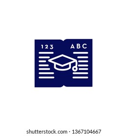 Education icon- open the book with education cap vector illustration