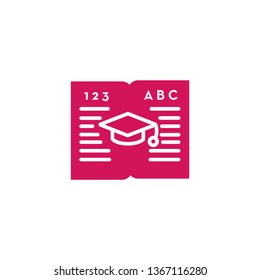 Education icon- open the book with education cap vector illustration