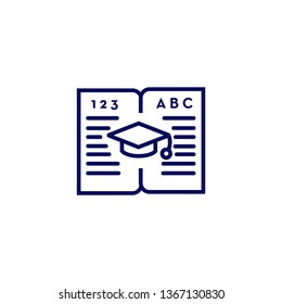 Education icon- open the book with education cap vector illustration