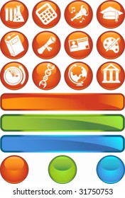 Education Icon Orange Set